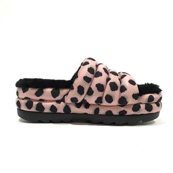 UGG MAXI SLIDE CHEETAH PRINT PLATFORM SANDAL / SLIPPER -PINK -WOMEN US 8 -NEW - Picture 2 of 7